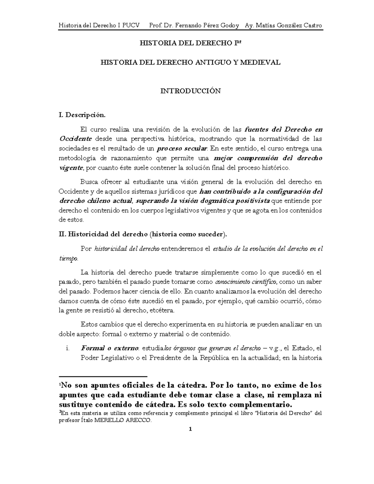 Apuntes Historia Del Derecho I - HISTORIA DEL DERECHO I 12 HISTORIA DEL ...