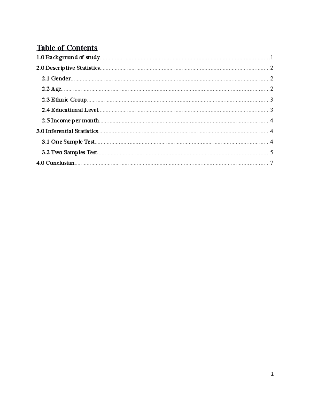 QT2 full assignment - Table of Contents 1 Background of - Studocu