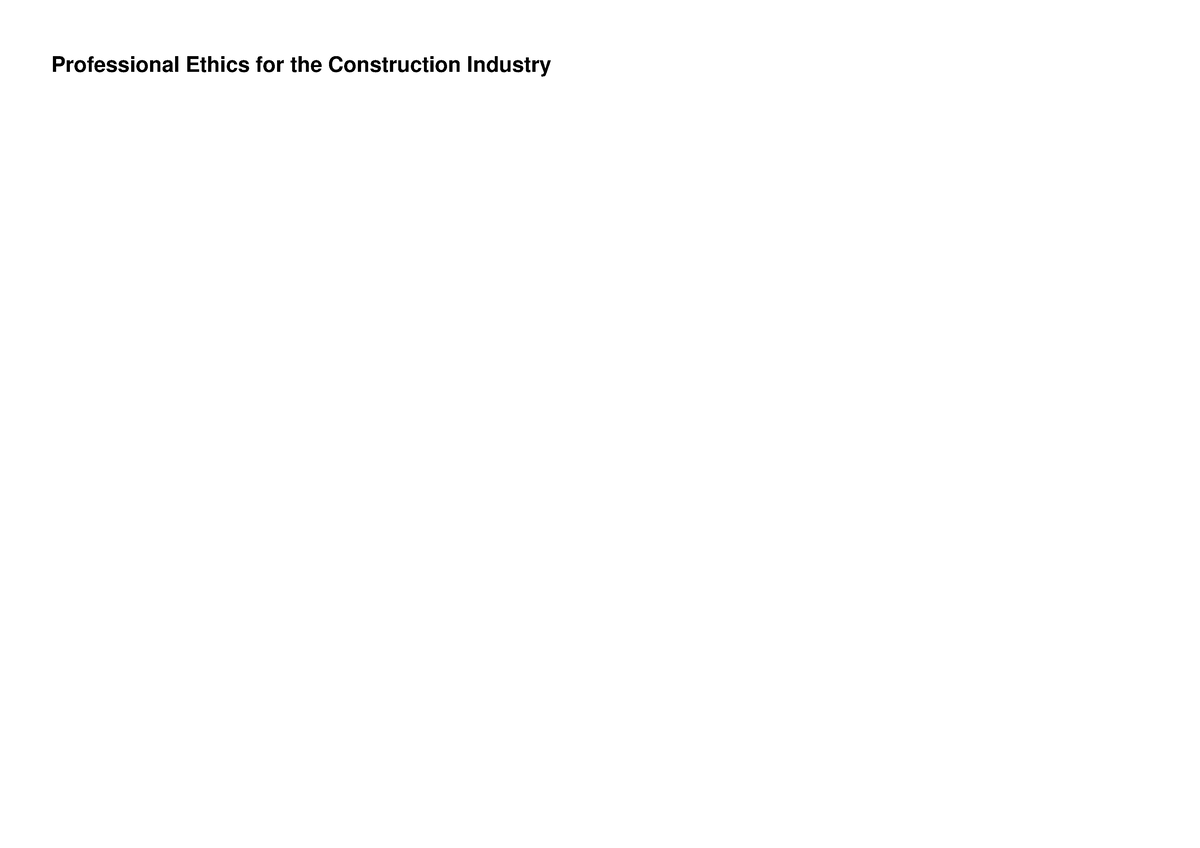 [PDF READ ONLINE] Professional Ethics For The Construction Industry ...