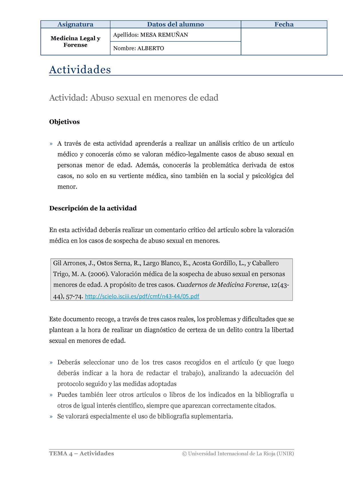 Abuso Sexual Menores- Alberto MESA Remuñan - Medicina Legal Y Forense ...