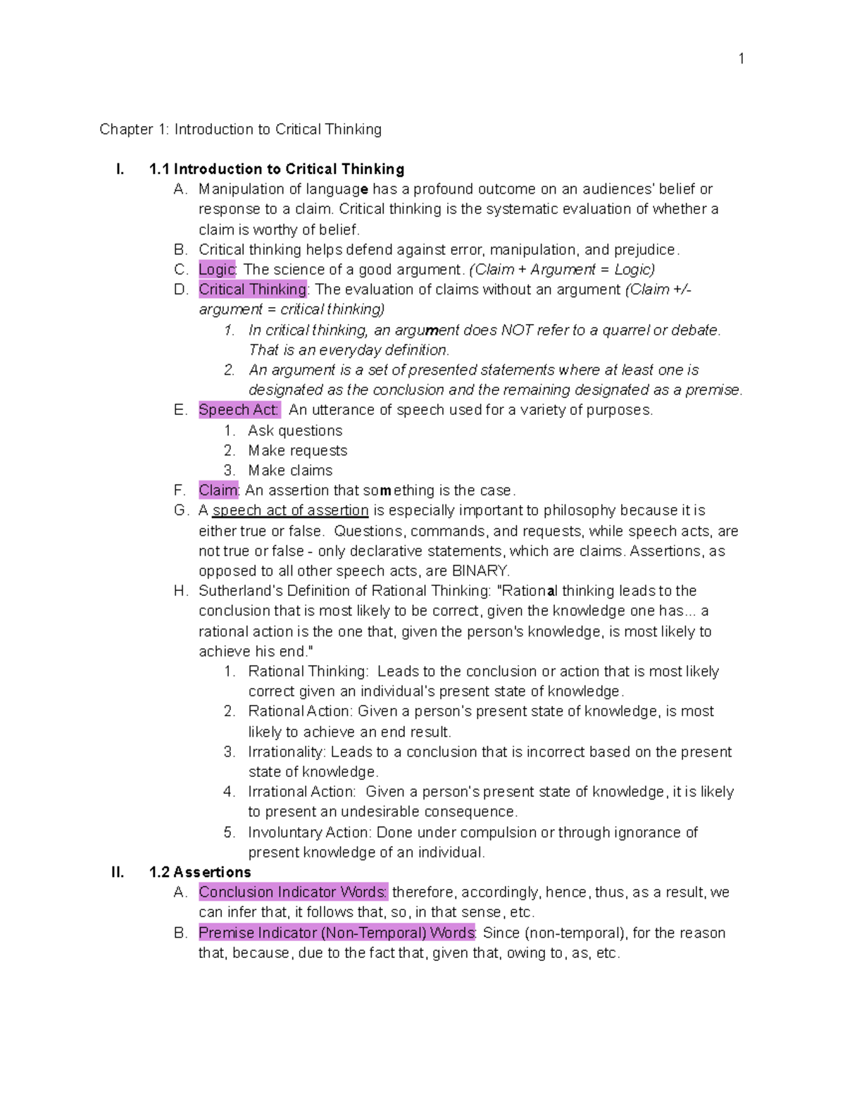 what is critical thinking phi 103