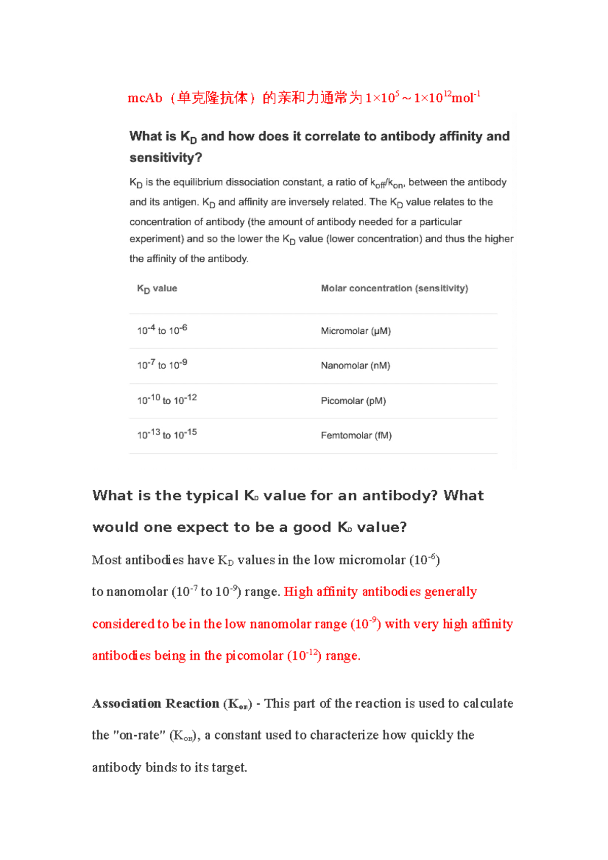 most-antibodies-have-kd-values-in-the-low-micromolar-10-6-to
