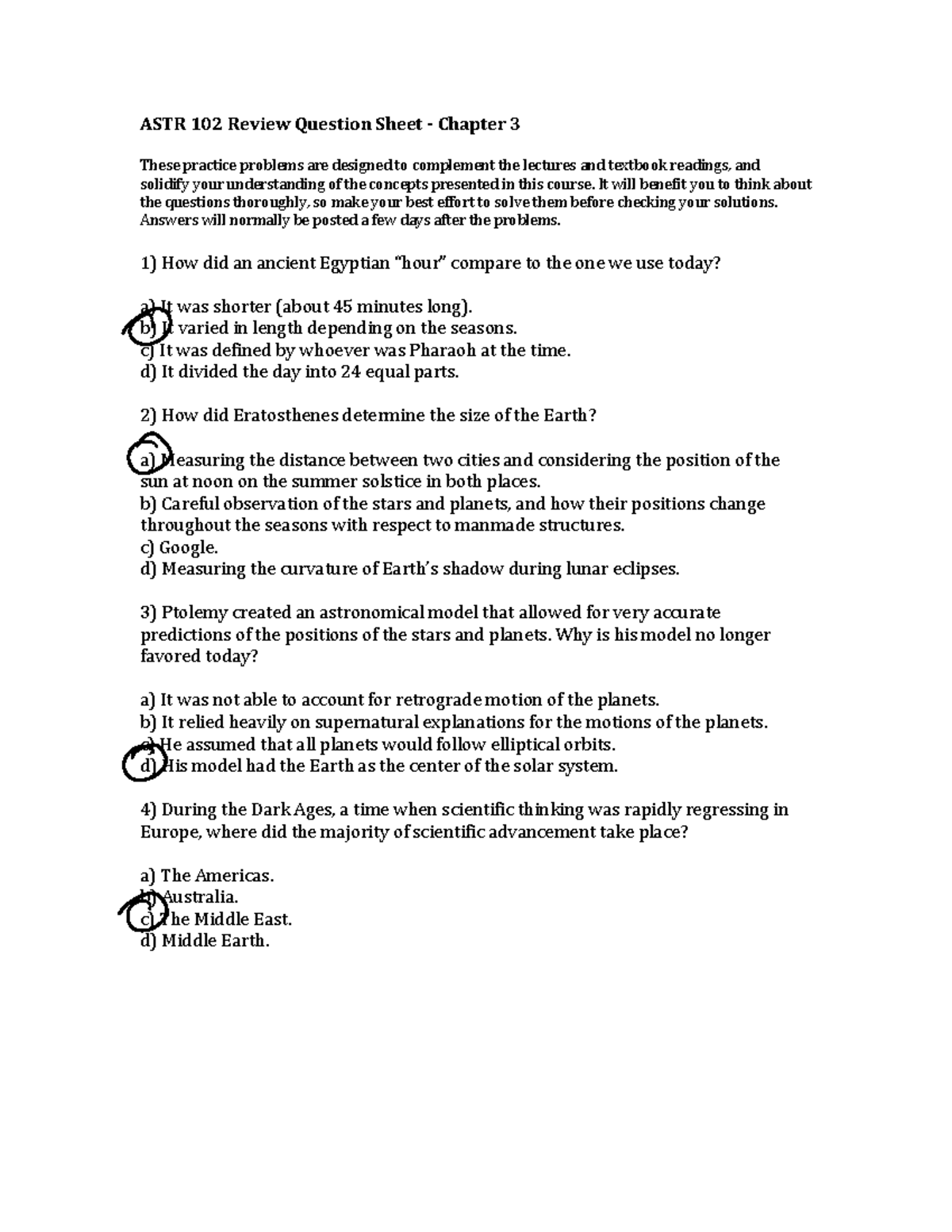 Ch3 parctice questions astr 102 review question sheet chapter 3 these