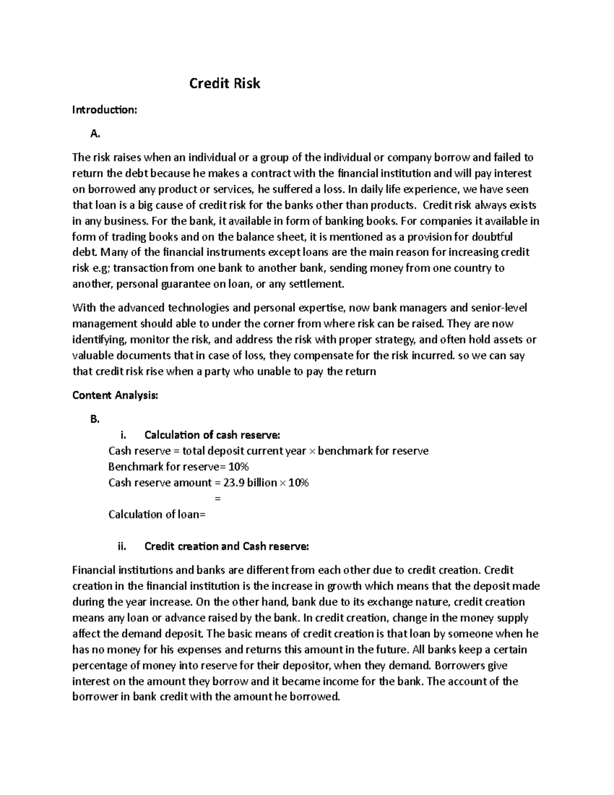 Credit Risk in different market their solution - Credit Risk ...