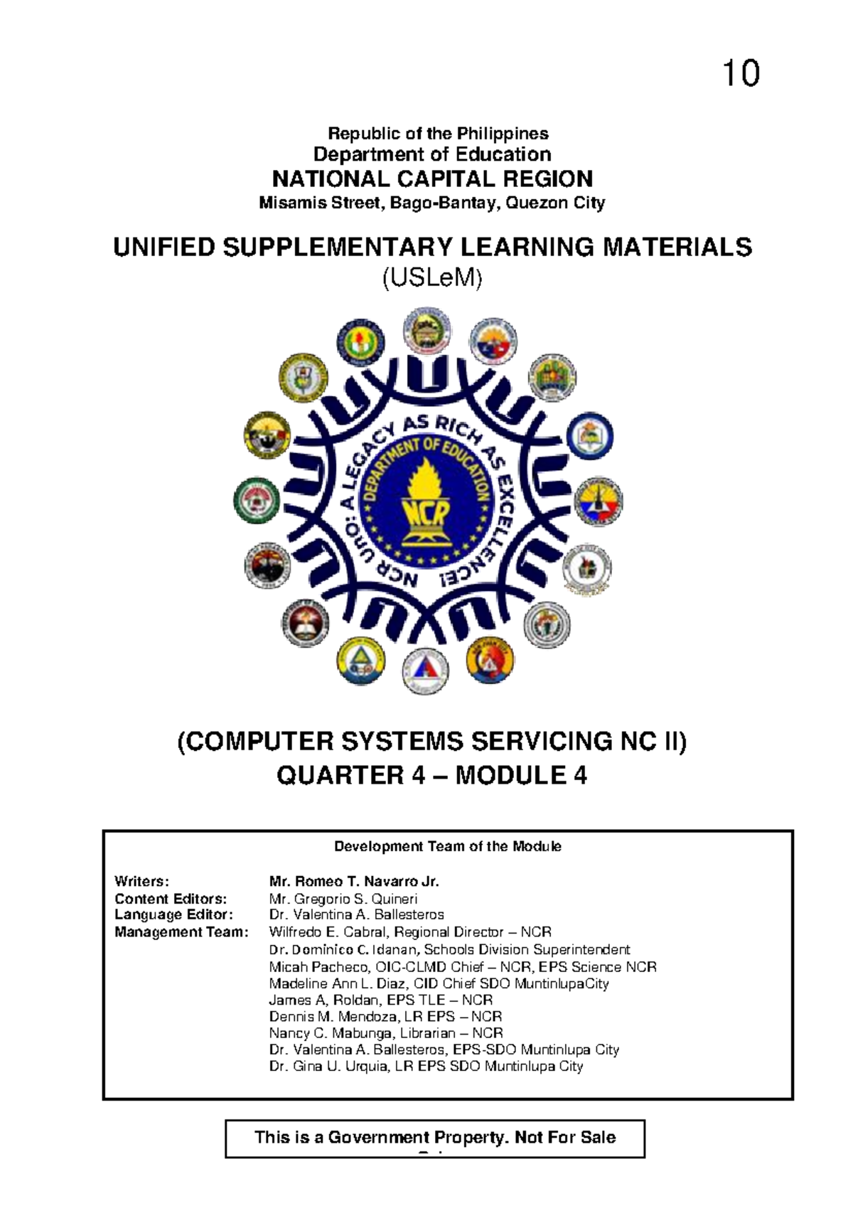 Uslem CSS10 Q4 Module 4 Troubleshooting-and-Repair - 10 This is a ...