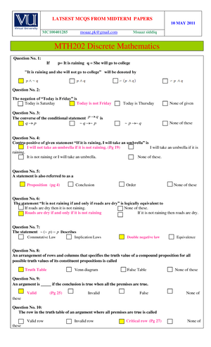 CS101 Mid Term MCQs With Reference Solved - CS101 - Introduction To ...