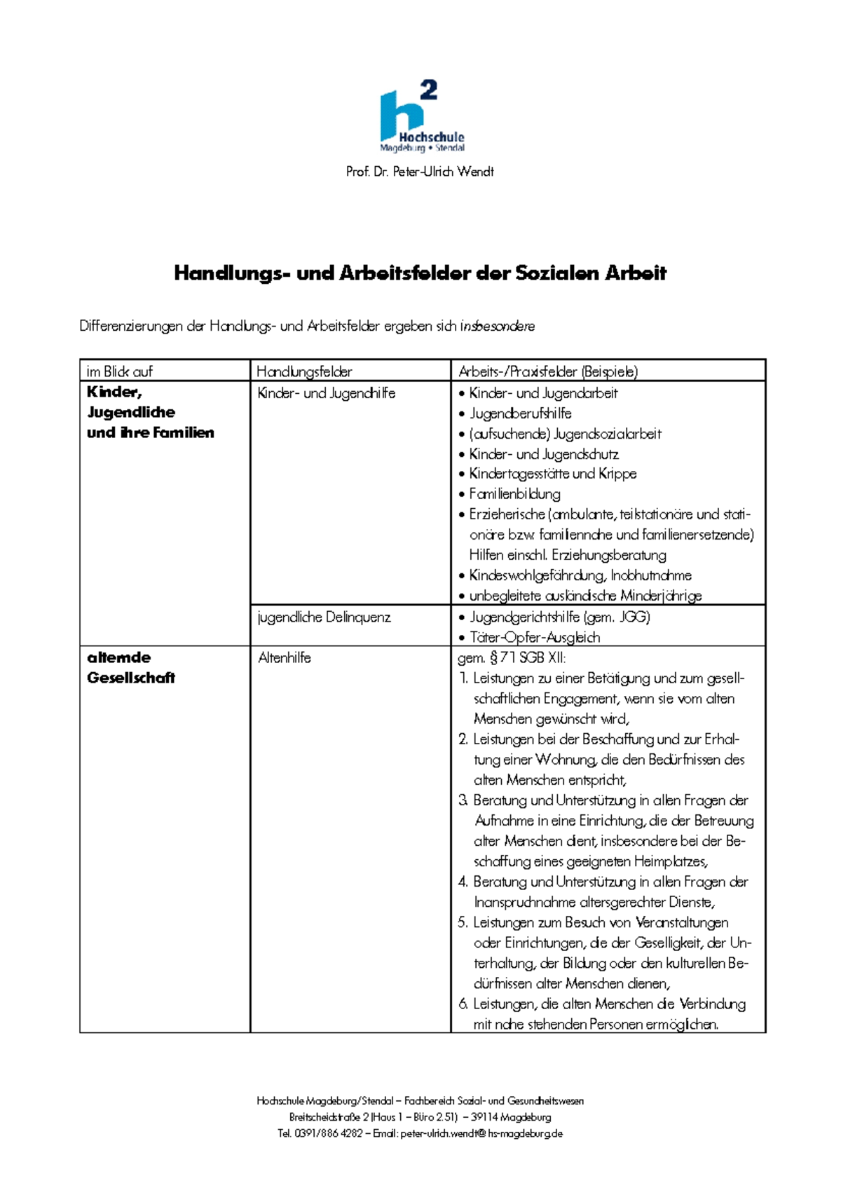 Arbeitsfelder Der Sozialen Arbeit Arbeitsblatt Handlungs und Arbeitsfelder Soziale Arbeit - Hochschule