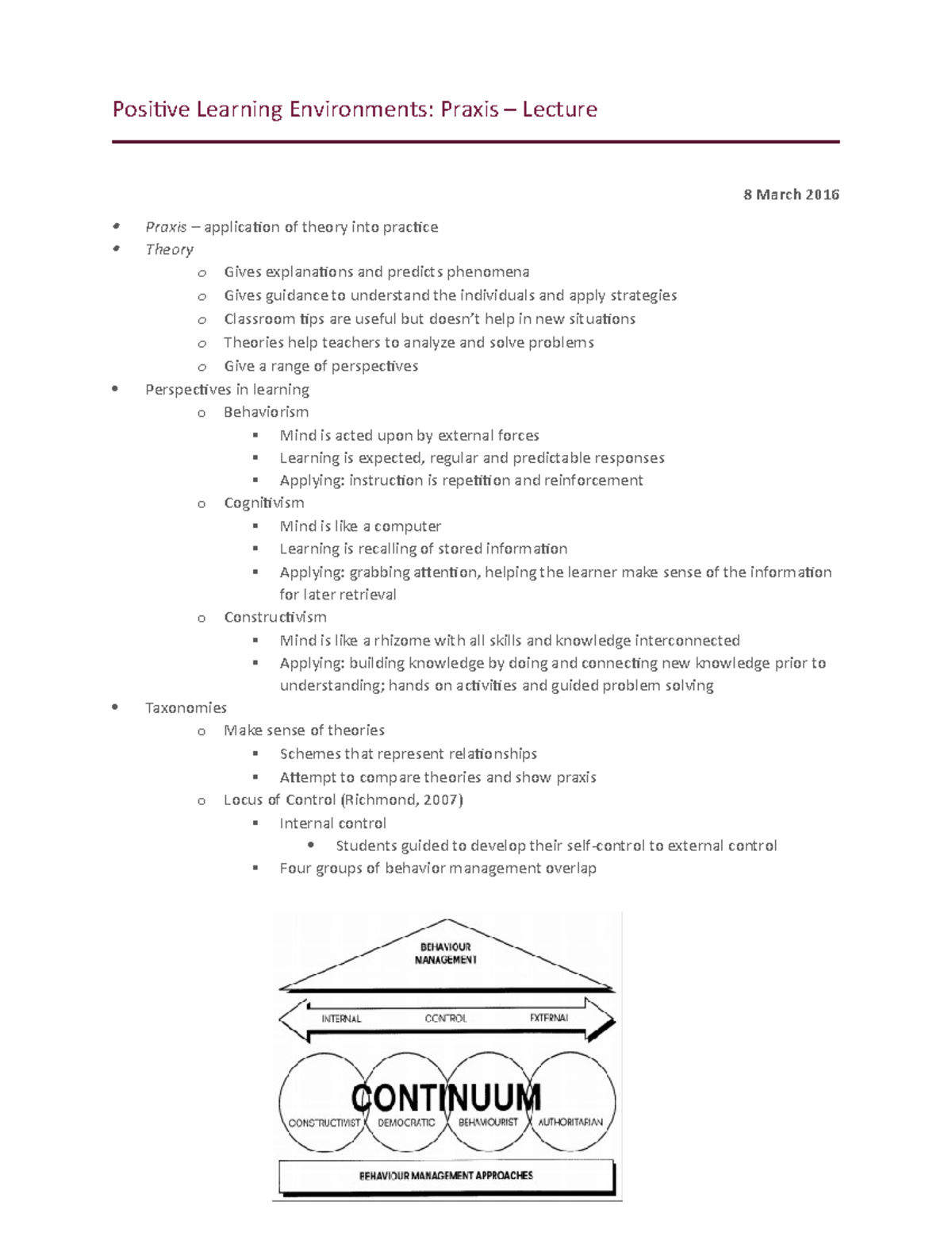 Positive Learning Environments Lecture Studocu Positive Learning Environments Lecture Studocu