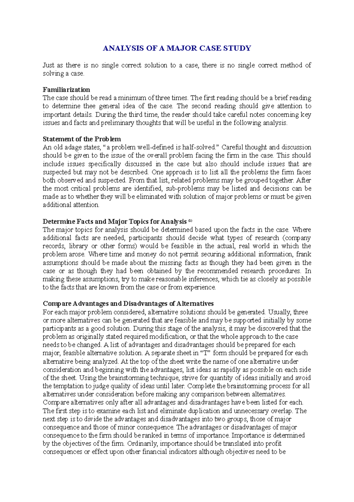 Analysis OF A Major CASE Study - ANALYSIS OF A MAJOR CASE STUDY Just as ... image.