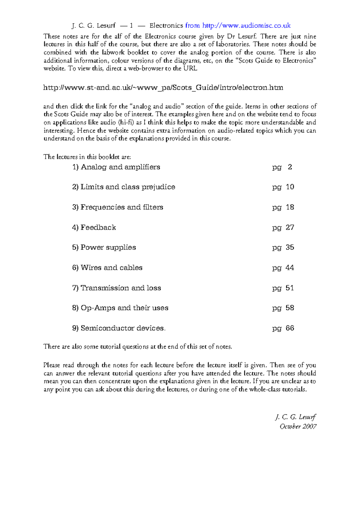 Basic Analogue - These notes are the lecture notes prepared by Dr ...