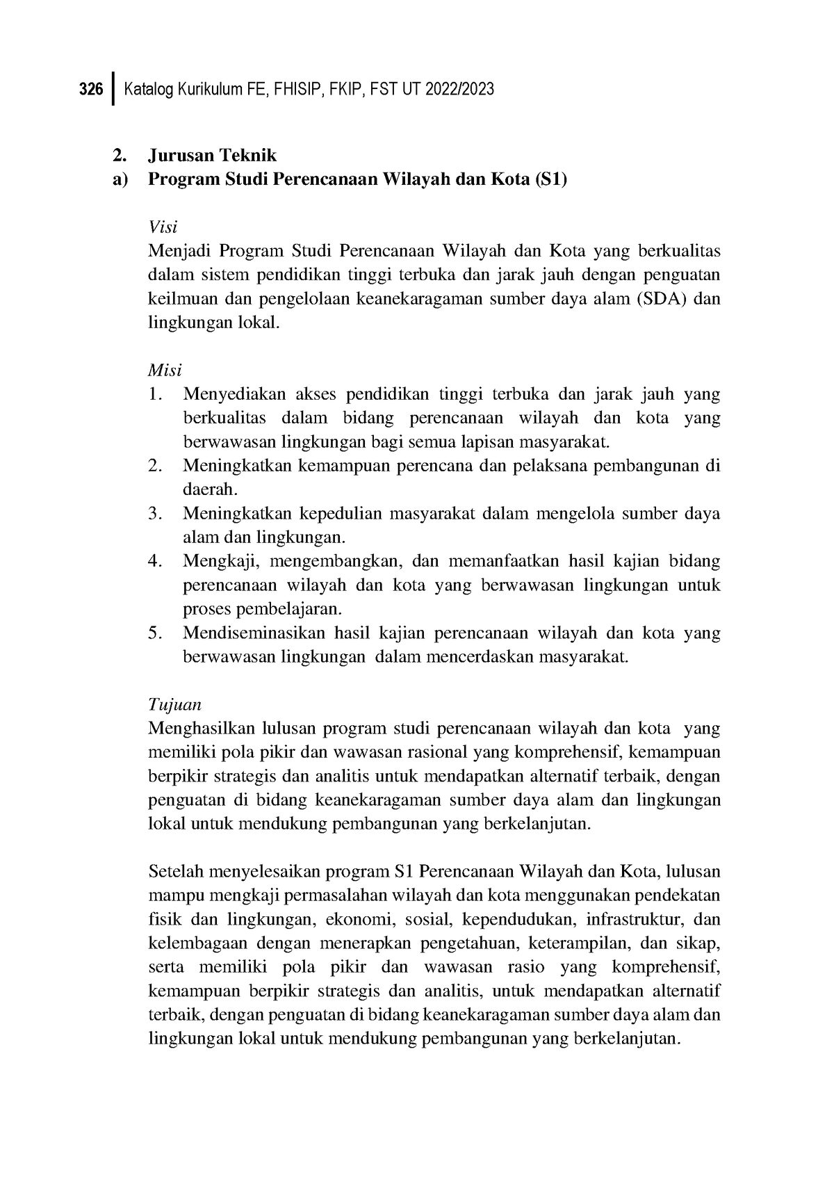 FKIP Nonpendas Pwk - Mata Kuliah - 326 Katalog Kurikulum FE, FHISIP ...