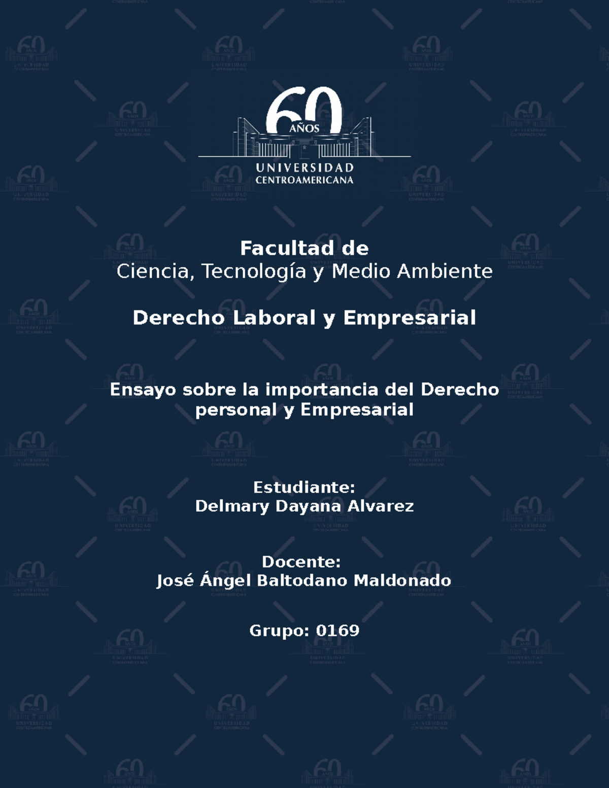 Ensayo sobre la Importancia del Derecho - Facultad de Ciencia ...