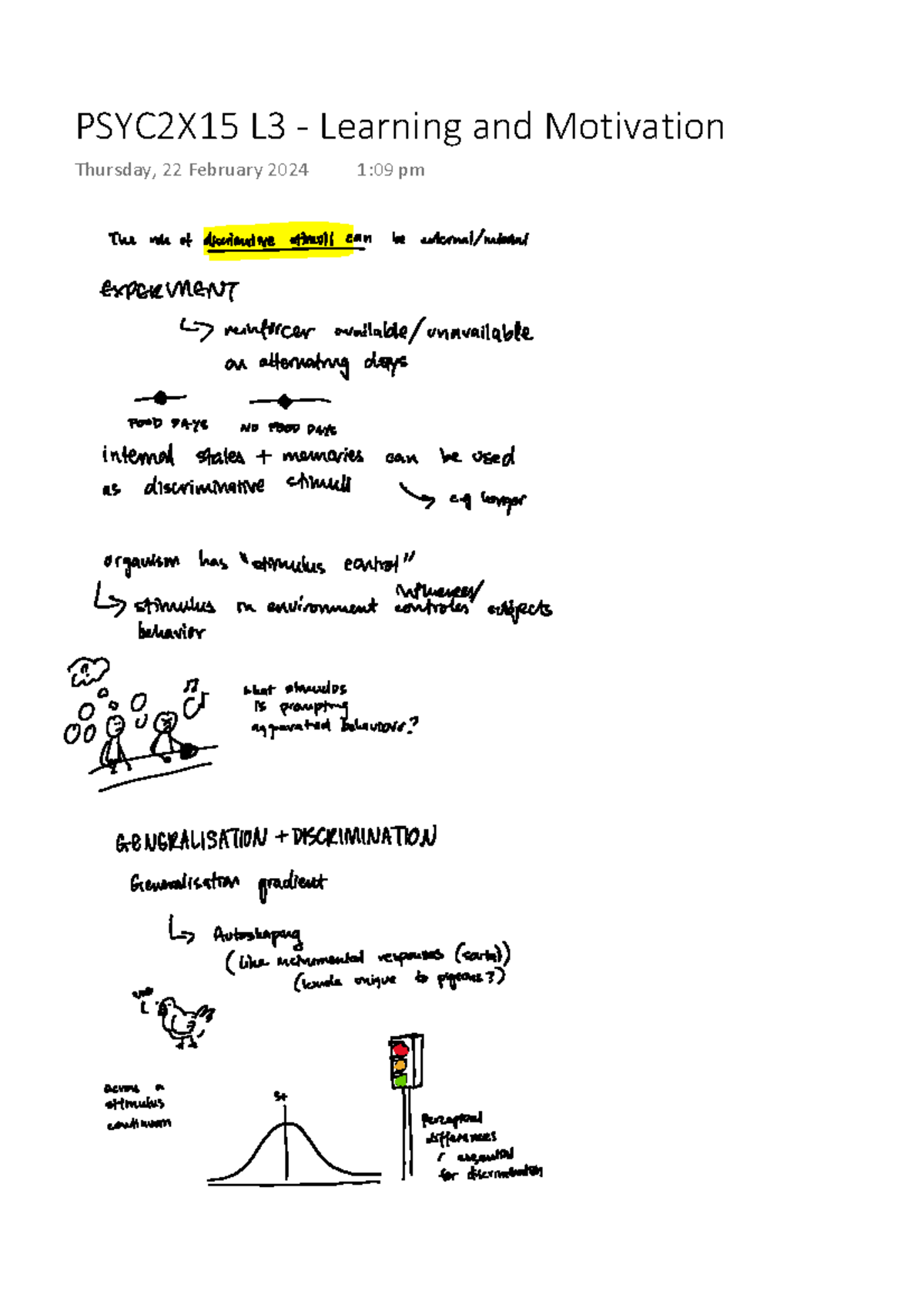 PSYC2X15 L3 - Learning and Motivation - PSYC2015 - PSYC2X15 L3 ...