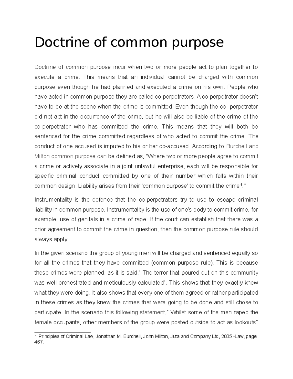 Doctrine of common perpose Doctrine of common purpose Doctrine of