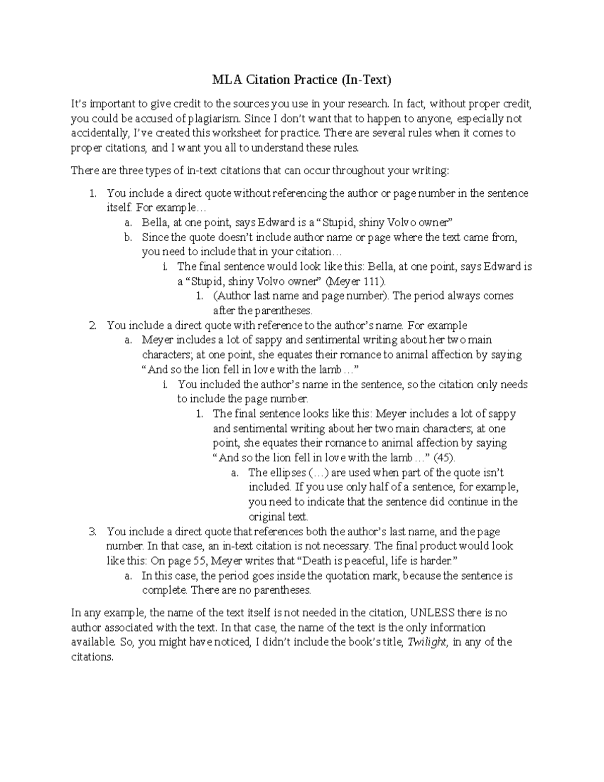 Week 13 WE - Exercises to appropriately format an essay to avoid ...