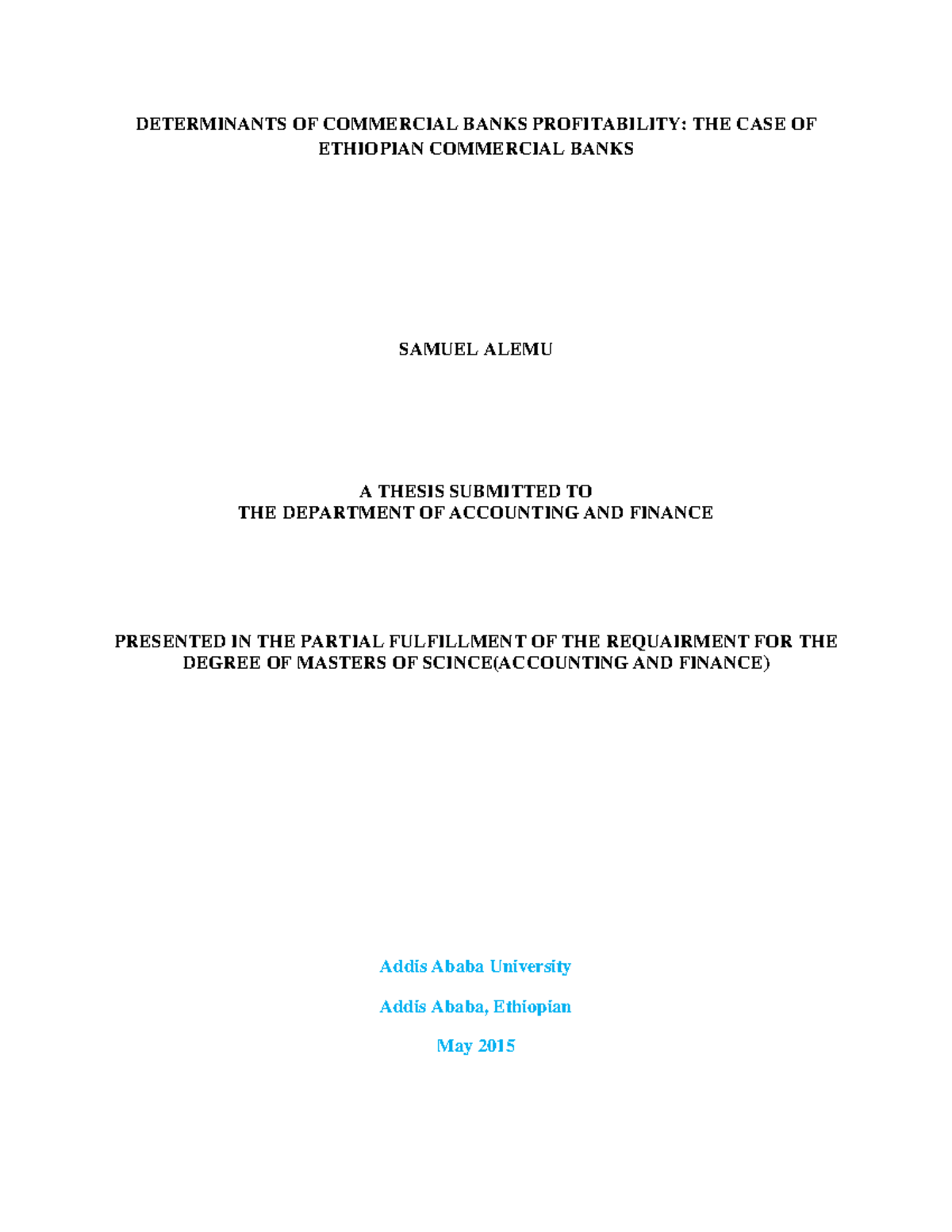 Samuel Alemu - Practical work - DETERMINANTS OF COMMERCIAL BANKS ...