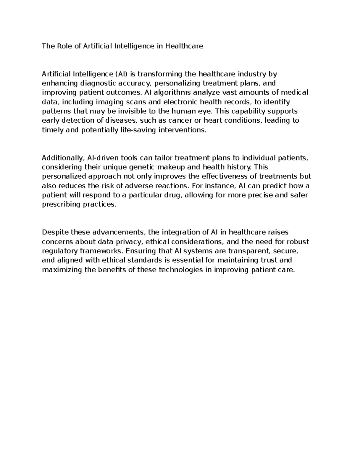 The Role of Artificial Intelligence in Healthcare - The Role of ...