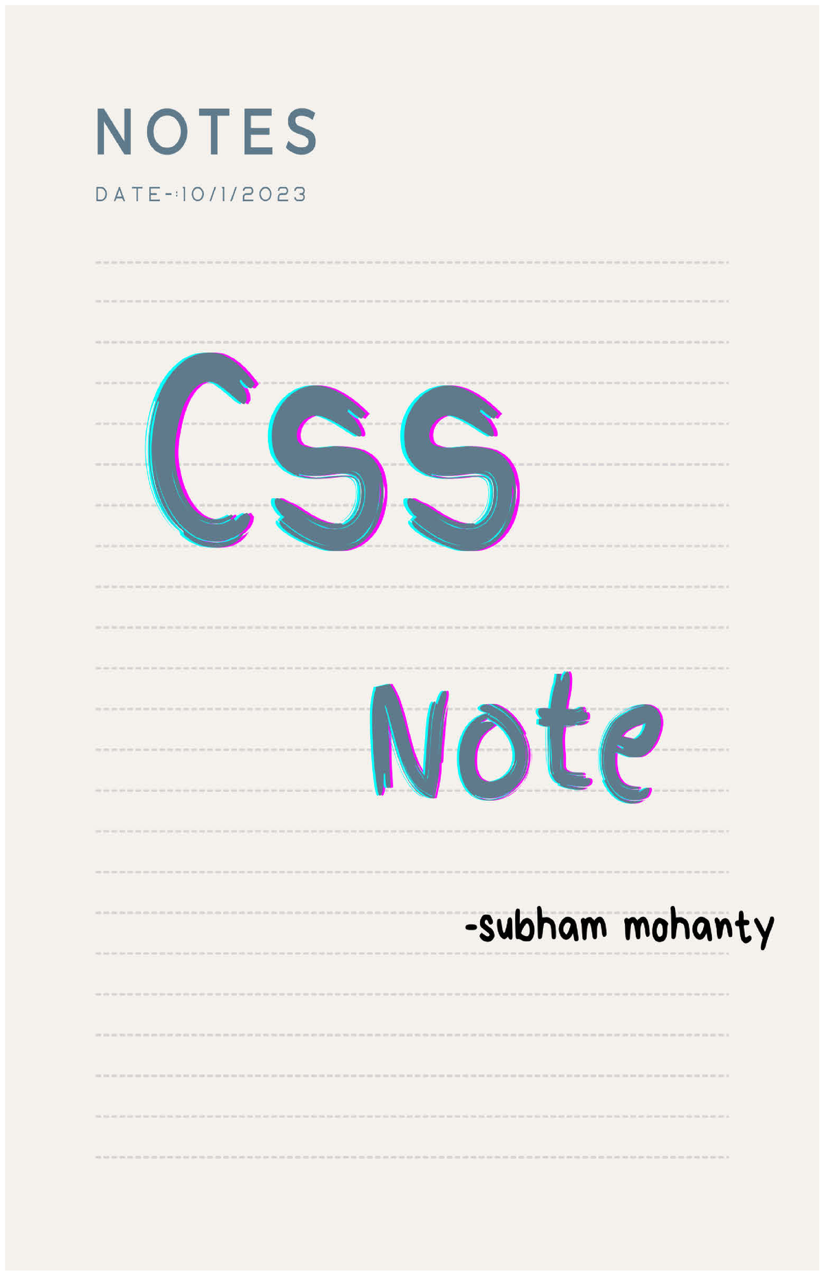 Css Handwritten Notes - Computer Science - Subham Mohanty - Studocu