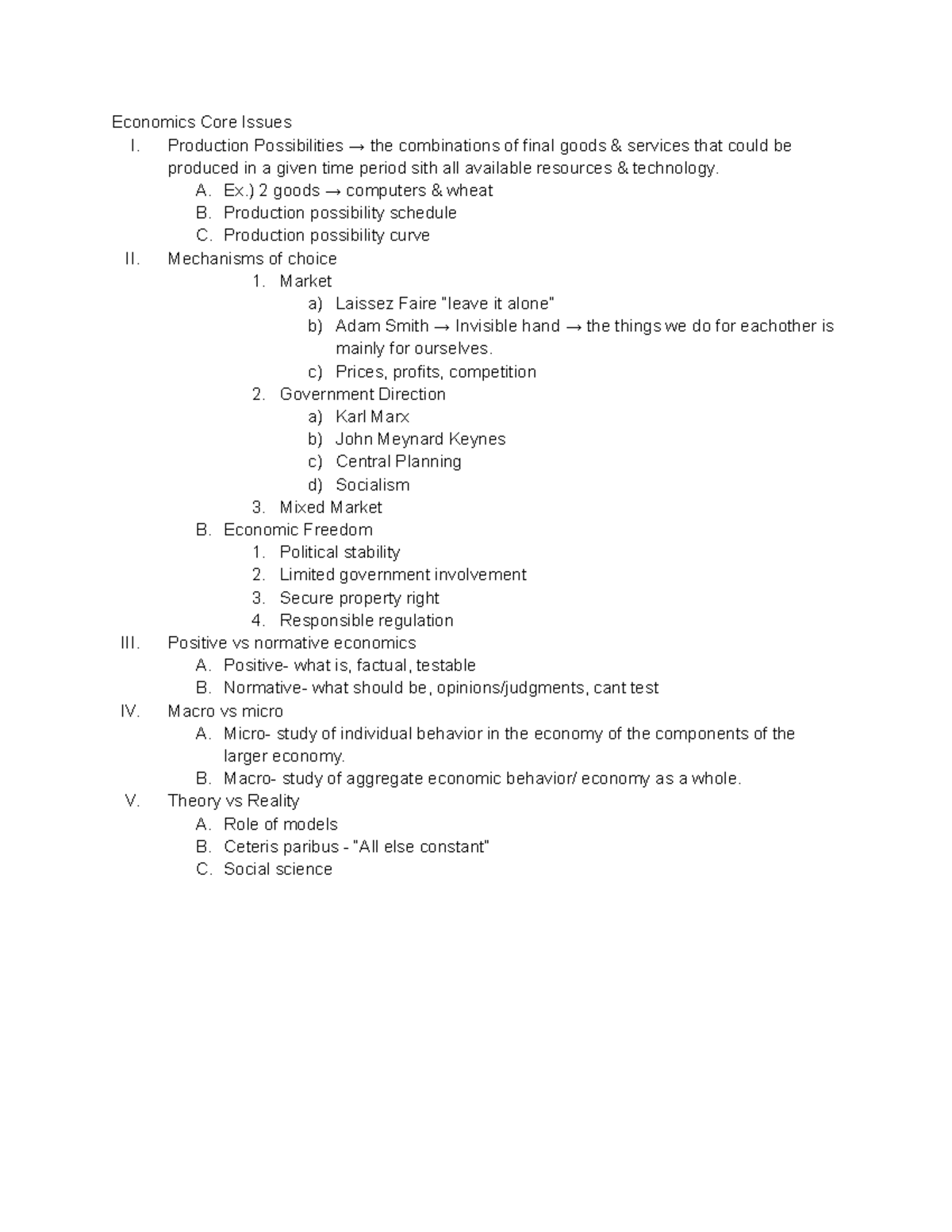 Chapter 1 ECON - Lecture notes of the core of economics Professor ...