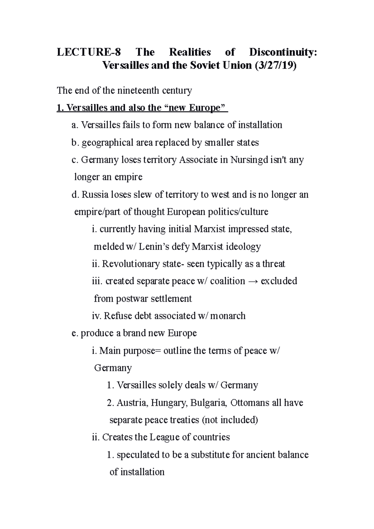 HIS-08 - Lecture notes 8 - HIST 000 - GU - Studocu