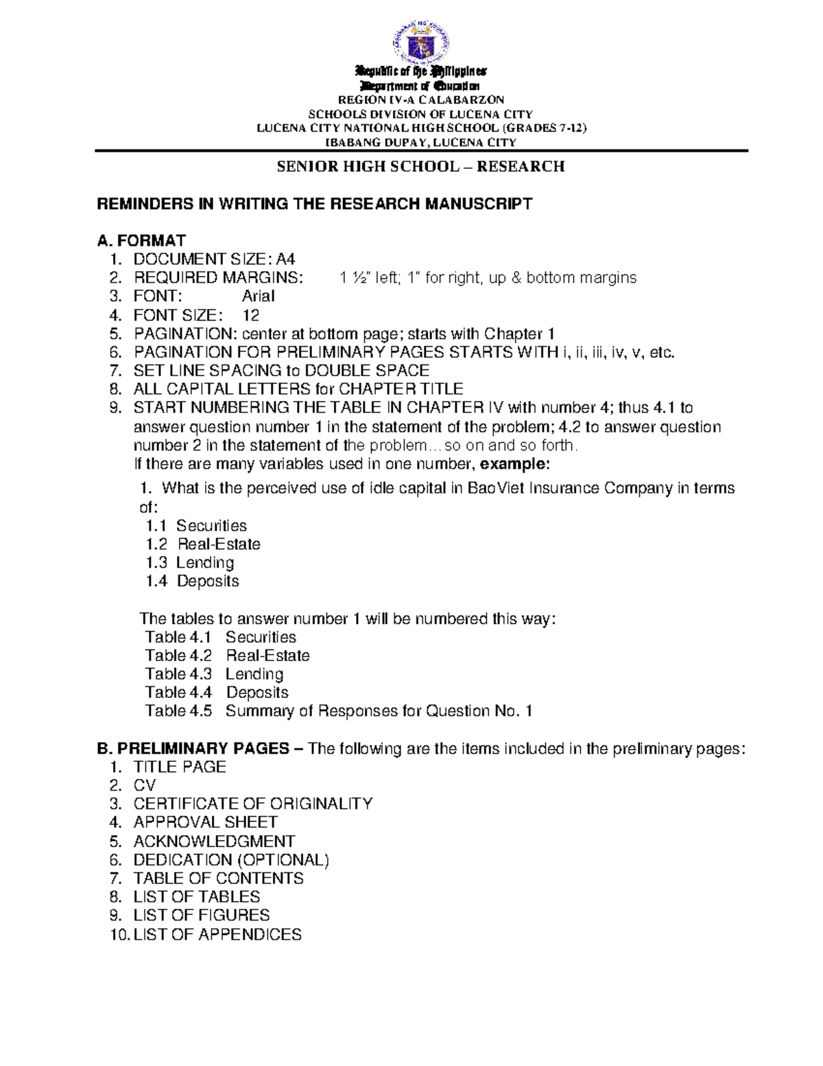 Reminders IN Writing Research Manuscript Republic Of The Philippines reminders-in-writing-research-manuscript-republic-of-the-philippines