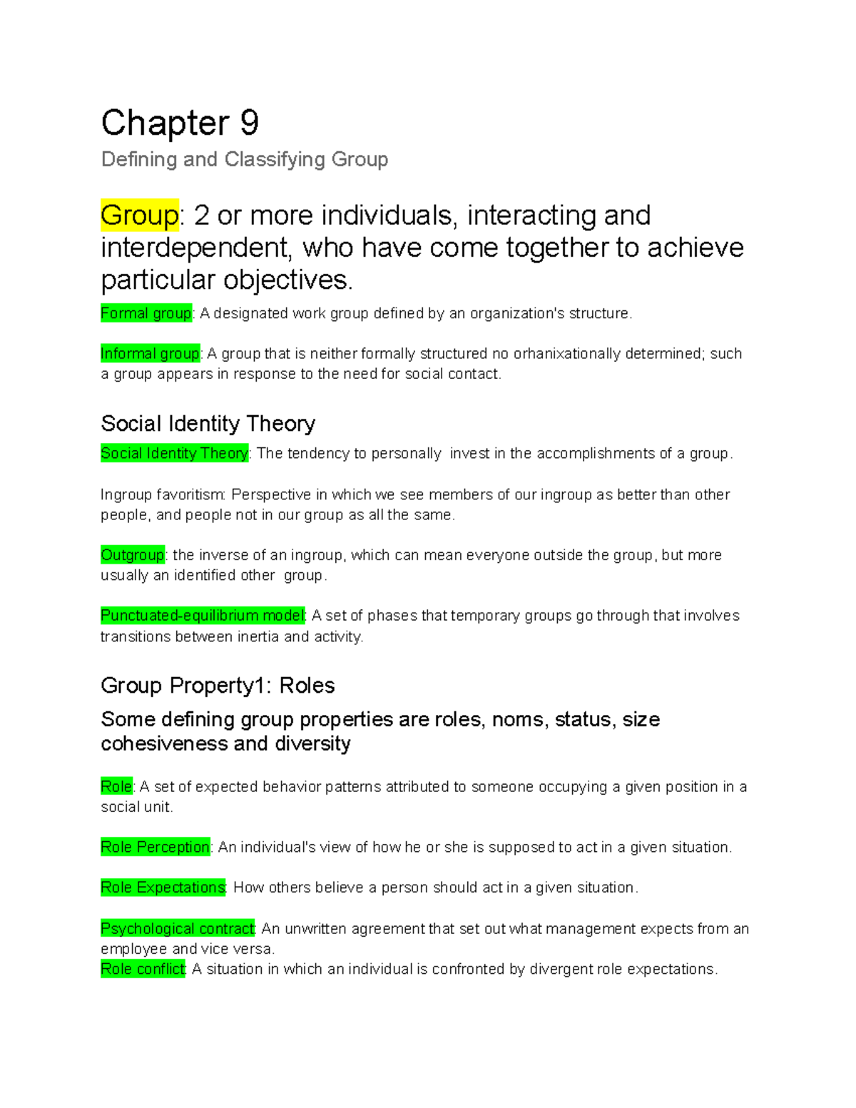 Chapter 9 Group Develpment - Chapter 9 Defining And Classifying Group ...