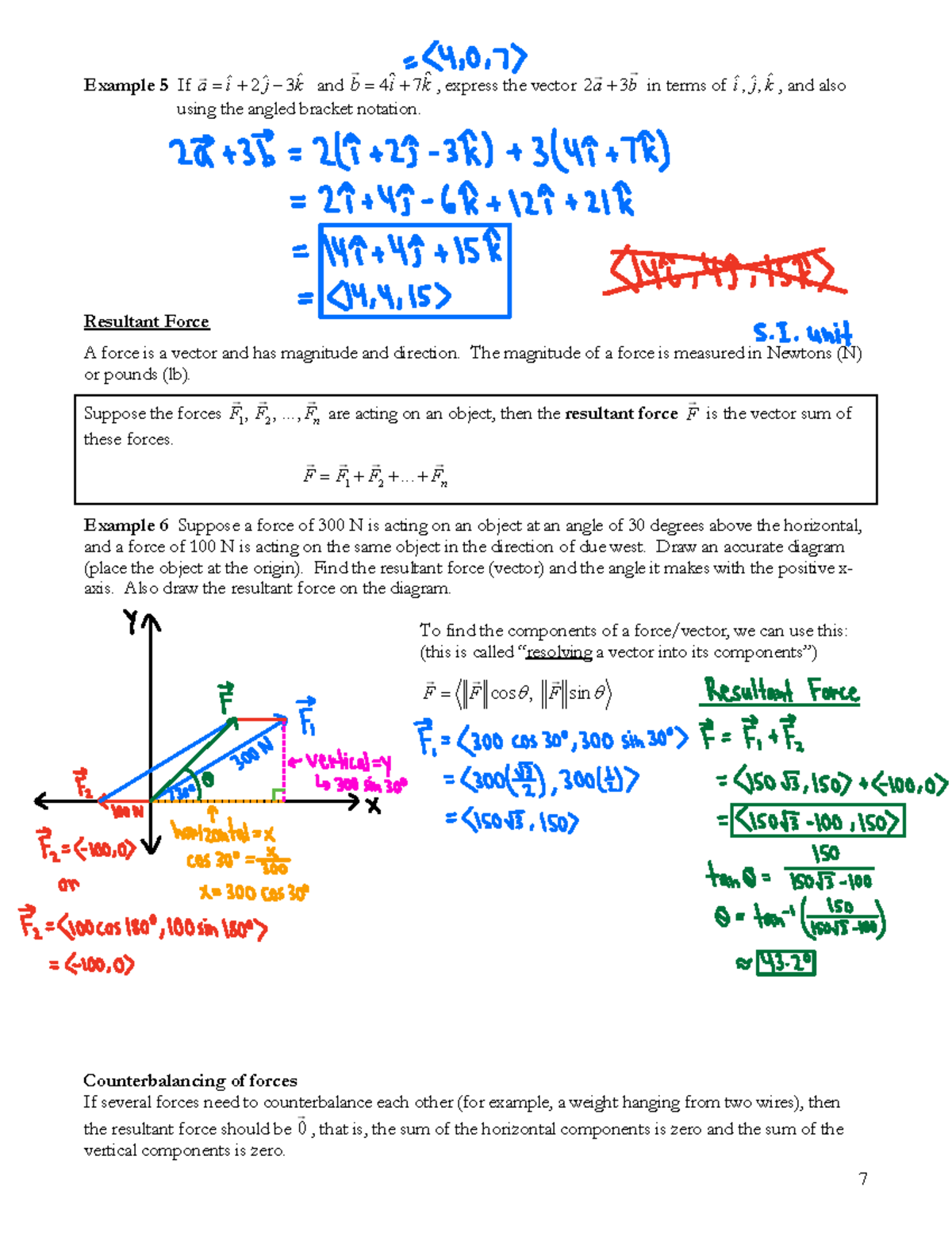 Resultant Force with Vectors - 7 Example 5 If Æ ÆÆ a i =+ 2 2 j 3 k and ...