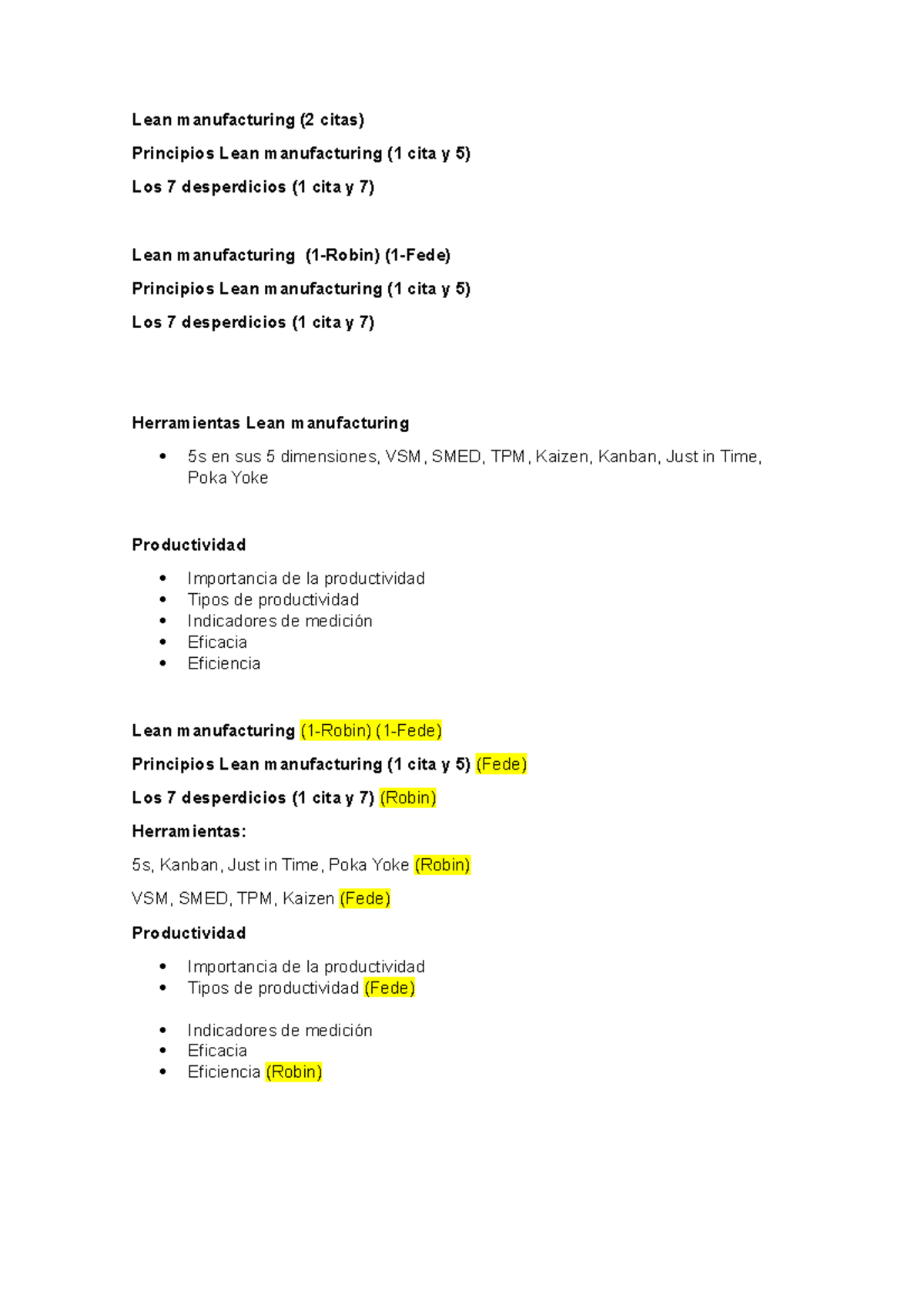Lean manufacturing - Lecture notes - Lean manufacturing (2 citas ...
