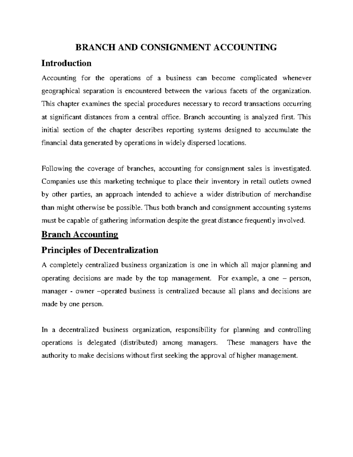 Branch and Consignment Accounting Part1 - BRANCH AND CONSIGNMENT ...