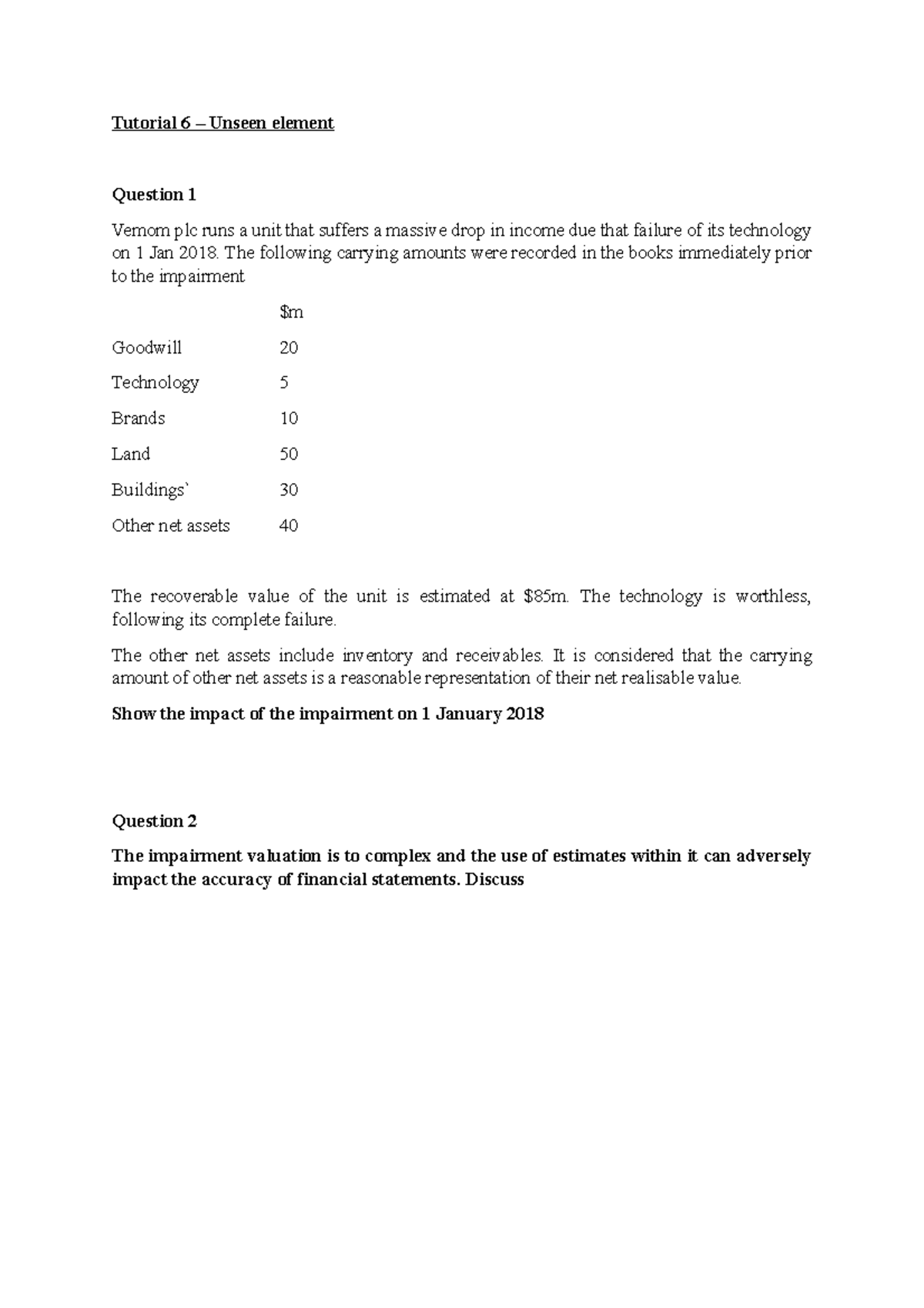 C - Venom Question - Practice Materials for FA3 and SolutionsPractice ...