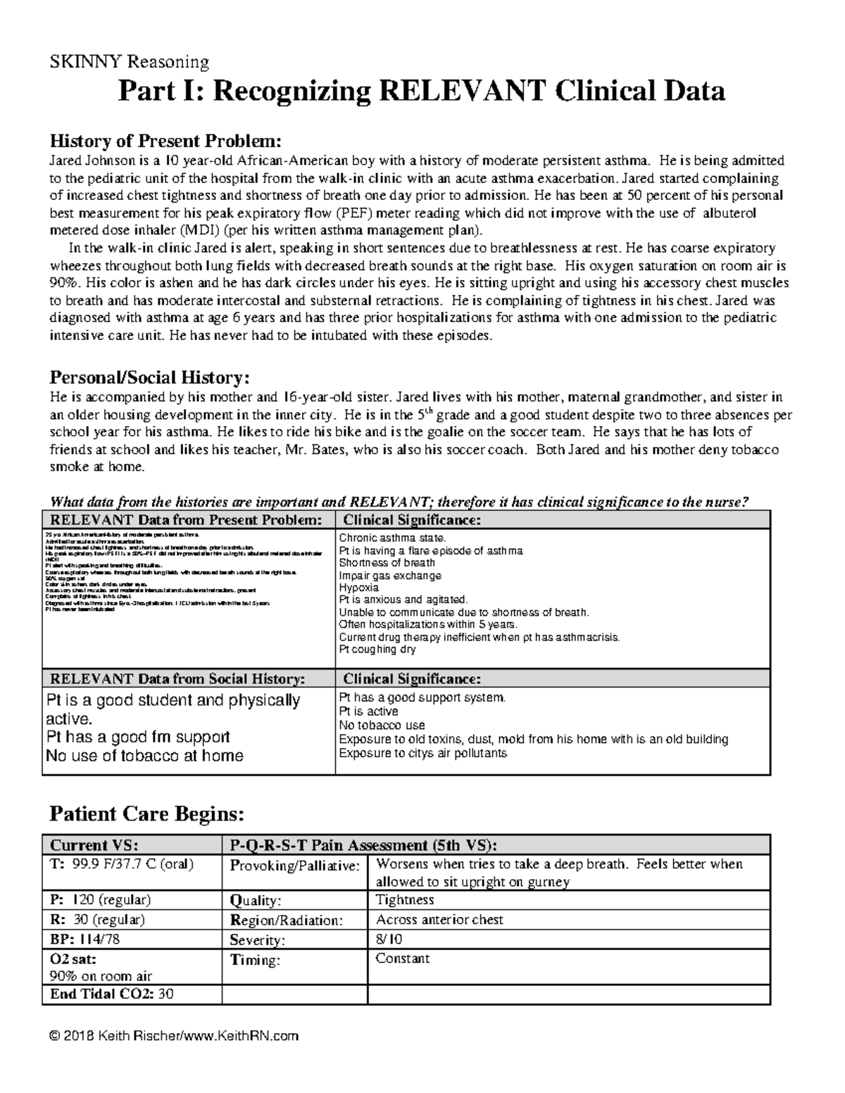 keith rn case study answers asthma