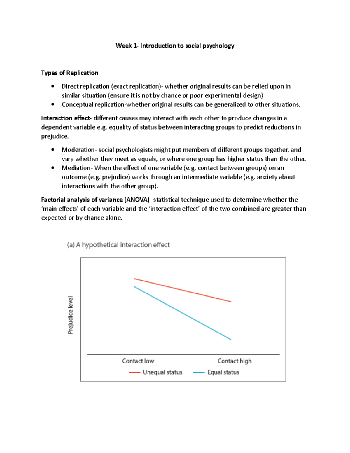 Week 1- Introduction to social psychology - Interaction effect ...