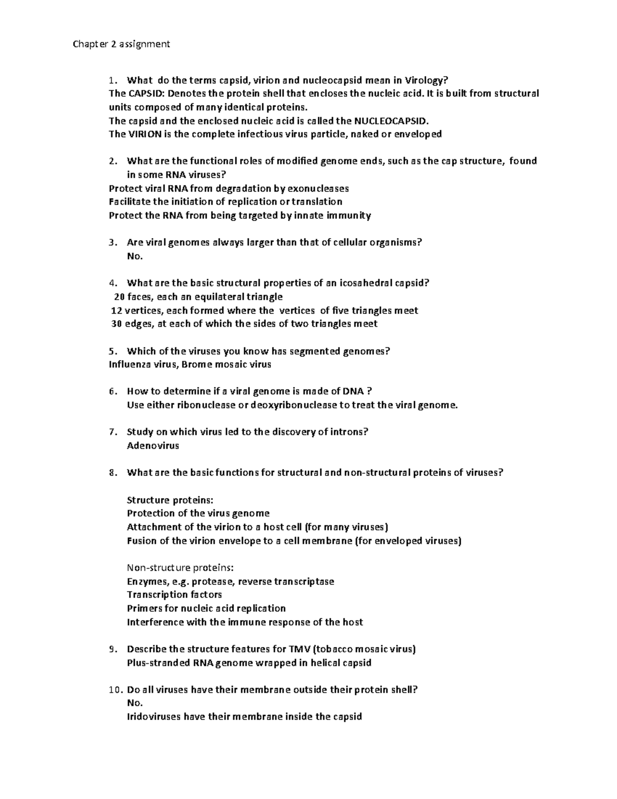 Chapter 2 assignment answers - Chapter 2 assignment What do the terms ...