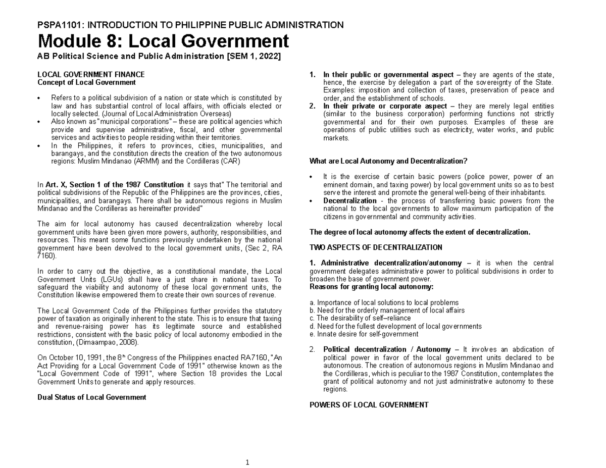 pspa1101-module-8-local-government-1-module-8-local-government-ab