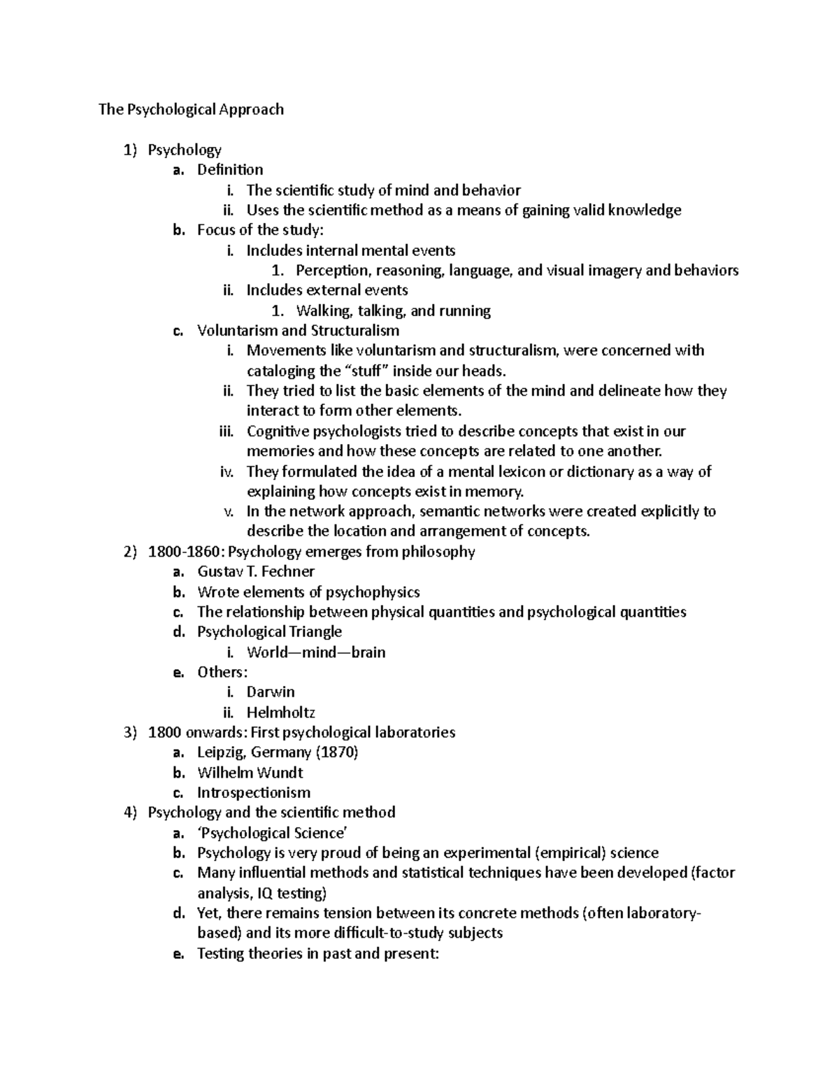 The Psychological Approach - The Psychological Approach Psychology a ...
