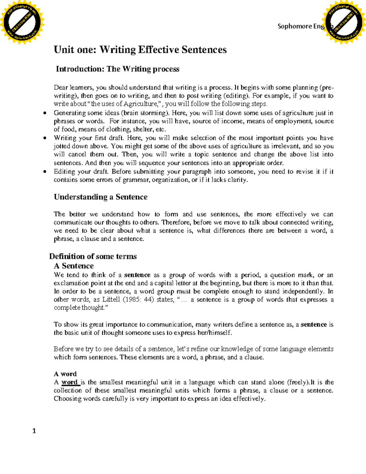 Sofu-oumer - Summary Introduction to Economics - Sophomore English Unit ...