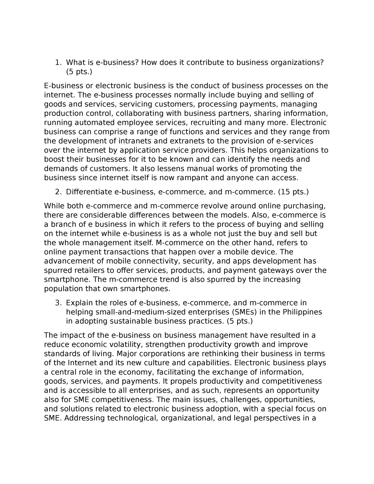 informative essay about business management