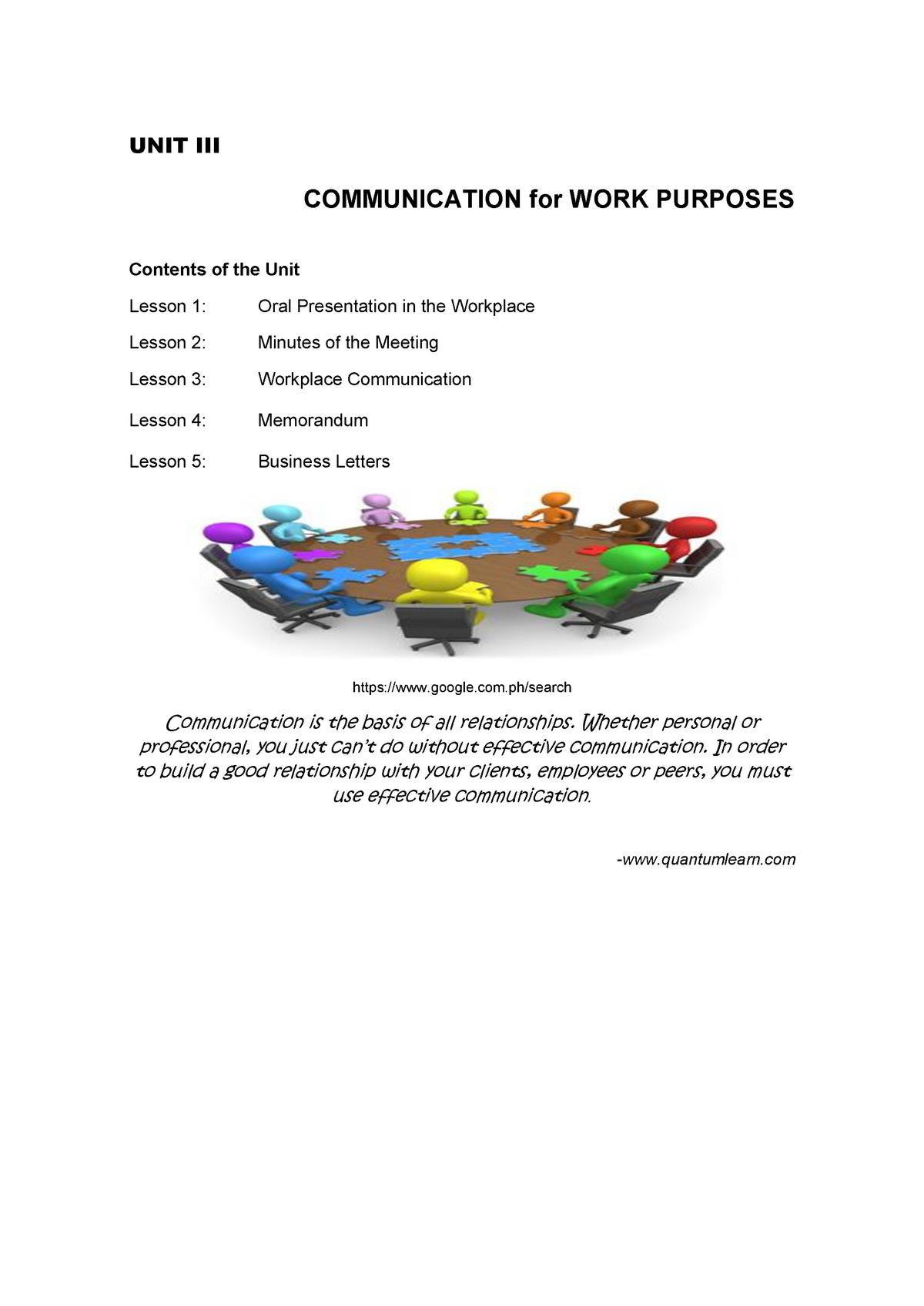 communication-for-work-purposes-notes-unit-iii-communication-for