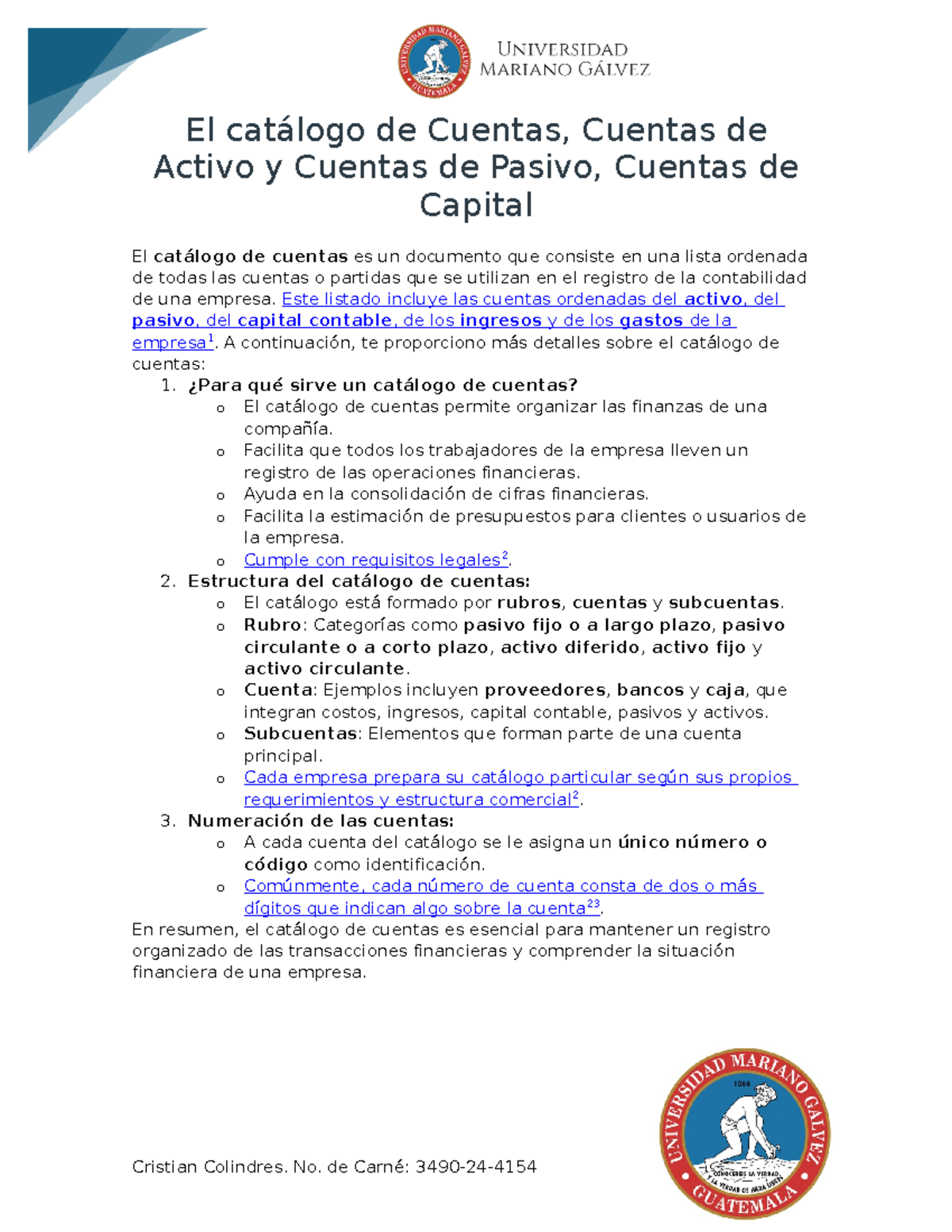 contabilidad 1 balances - El catálogo de Cuentas, Cuentas de Activo y ...