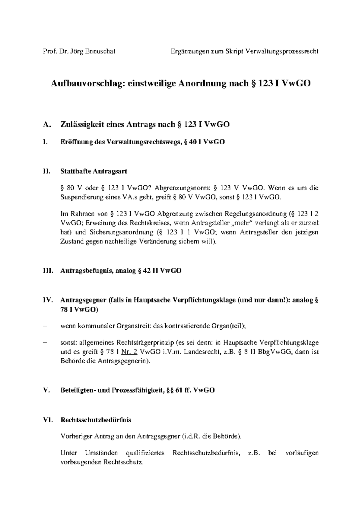Schema 123 Vw GO - Prof. Dr. Jörg Ennuschat Ergänzungen zum Skript ...