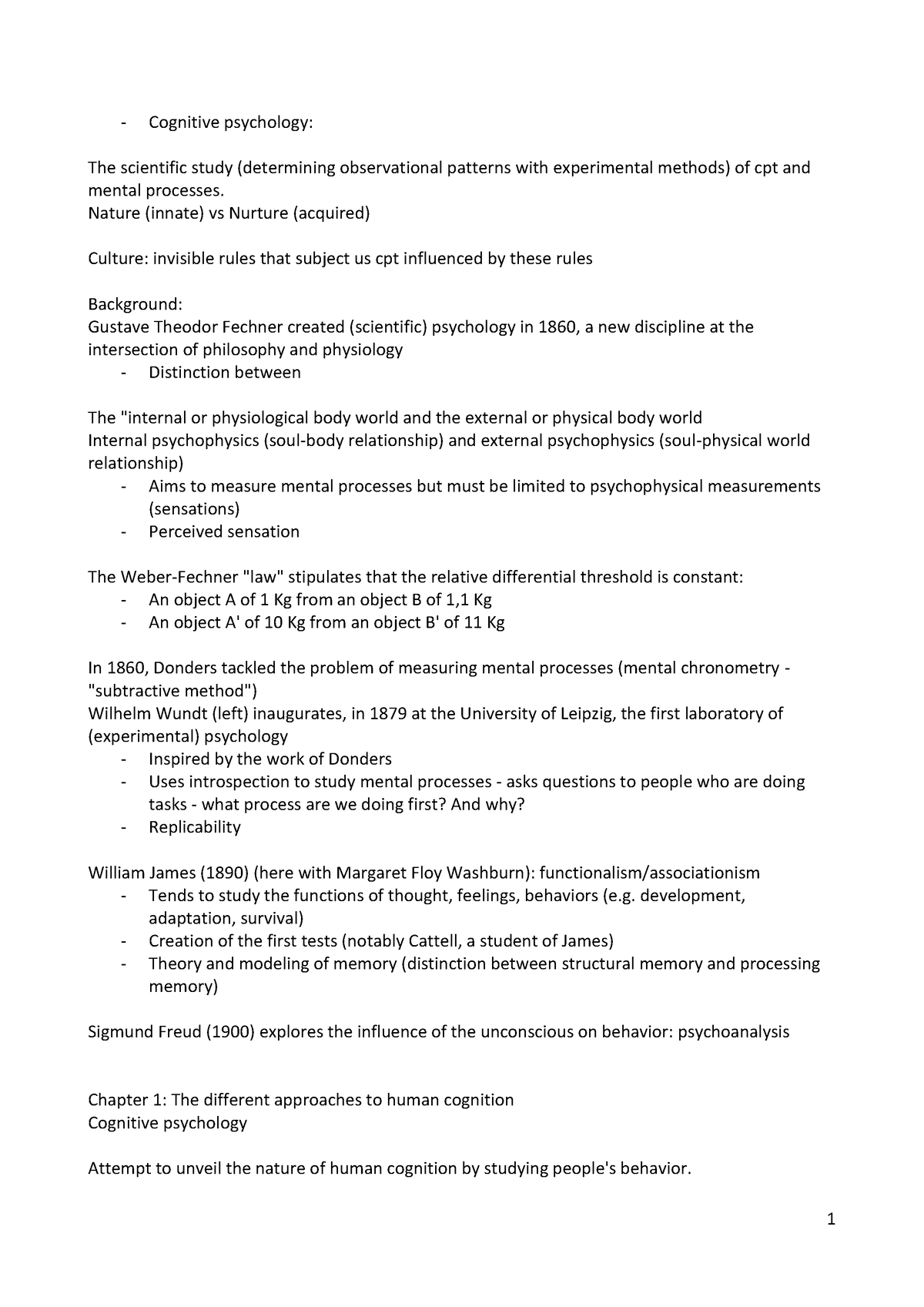 Cognitive psychology 1 - 1 Cognitive psychology: The scientific study ...