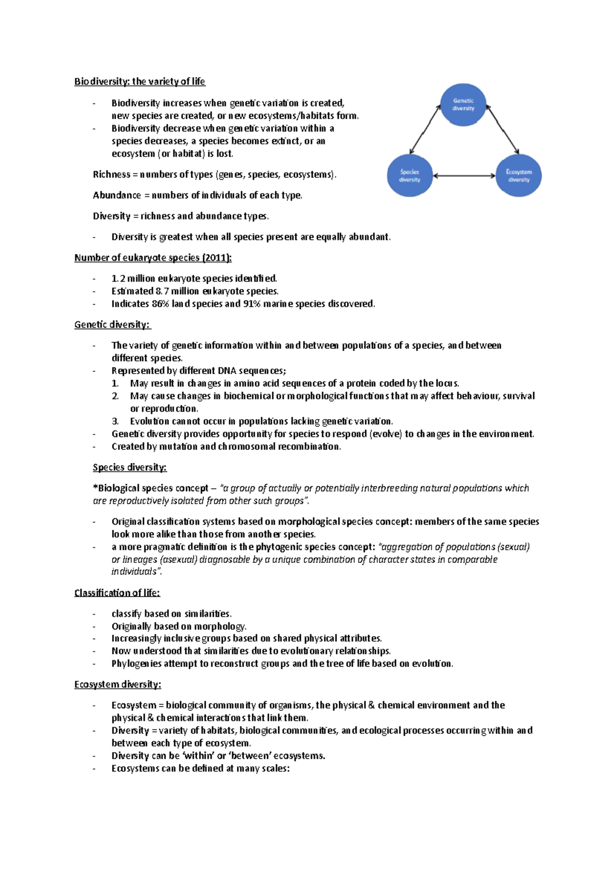 Week 15 biodiversity and the variety of life - Biodi versity: the ...