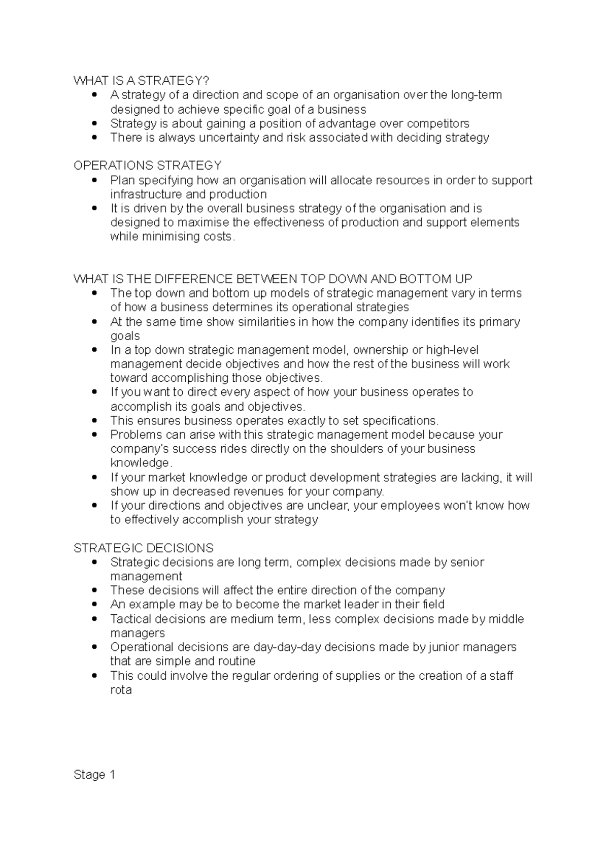 WEEK 3 - MGMT309 - Lecture notes Week 3 - WHAT IS A STRATEGY? A ...