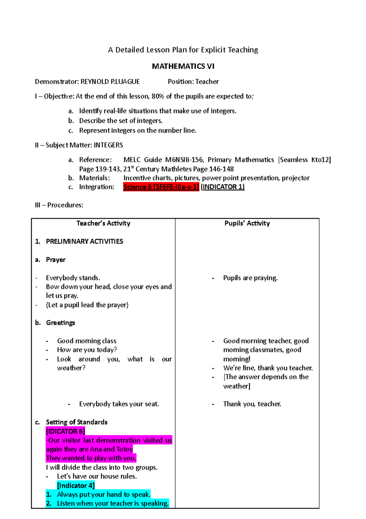 1COT2022DetailedLessonPlan A Detailed Lesson Plan for Explicit