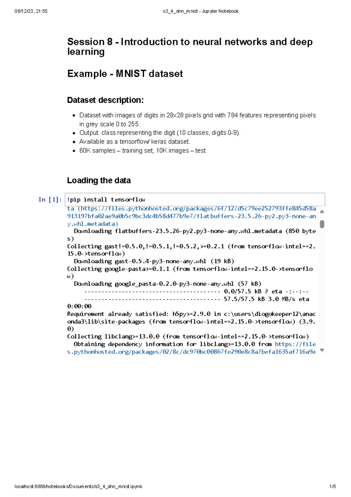 S3 4 dnn mnist-Jupyter-Notebook - Session 8 - Introduction to neural ...