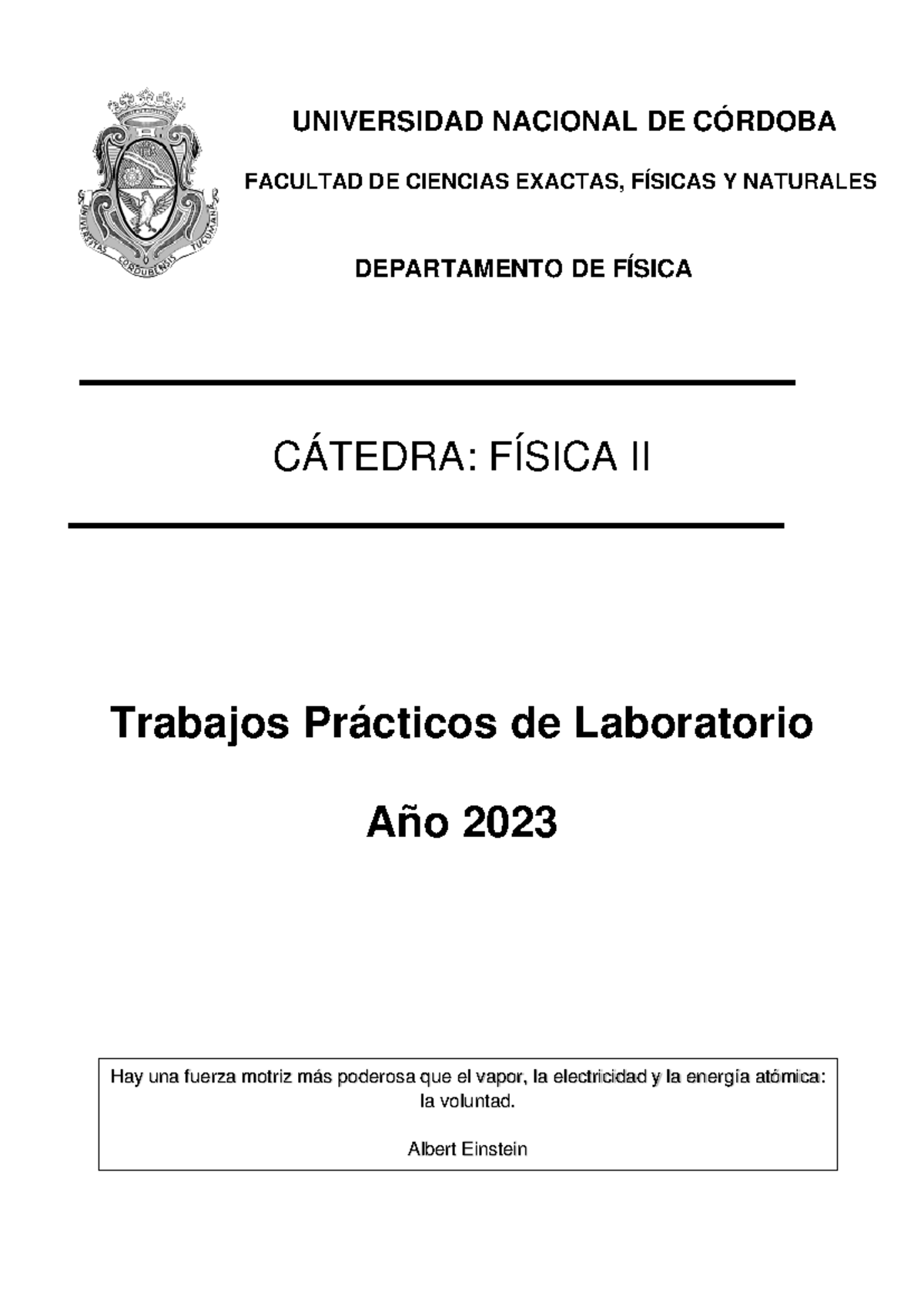 GUIA DE Trabajos PR- Cticos DE Laboratorios - DEPARTAMENTO DE FÍSICA ...