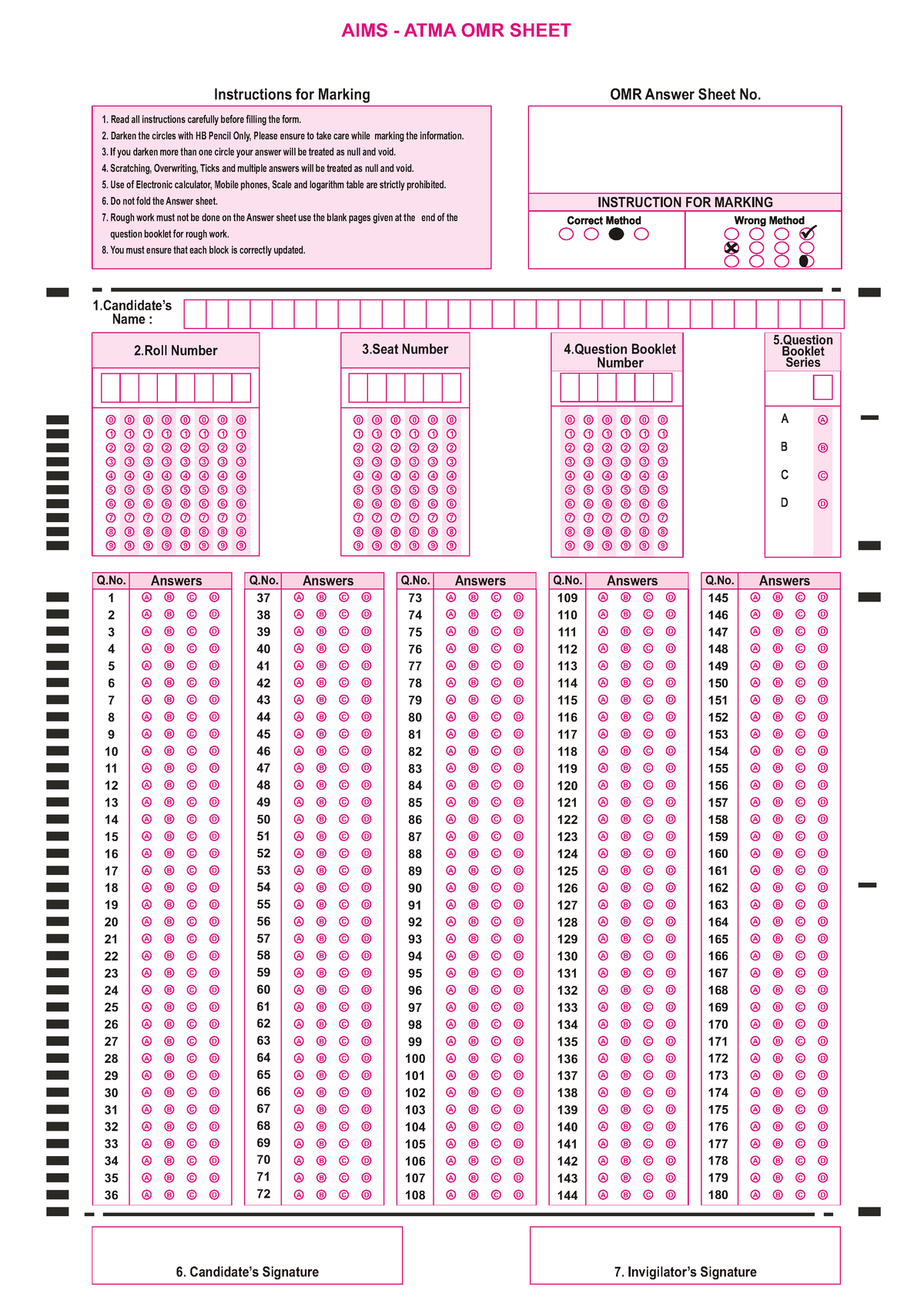 Atmaomrsheet - Aasdas đáljhkjahhakjshd - Aims - Atma Omr Sheet 1. Read 