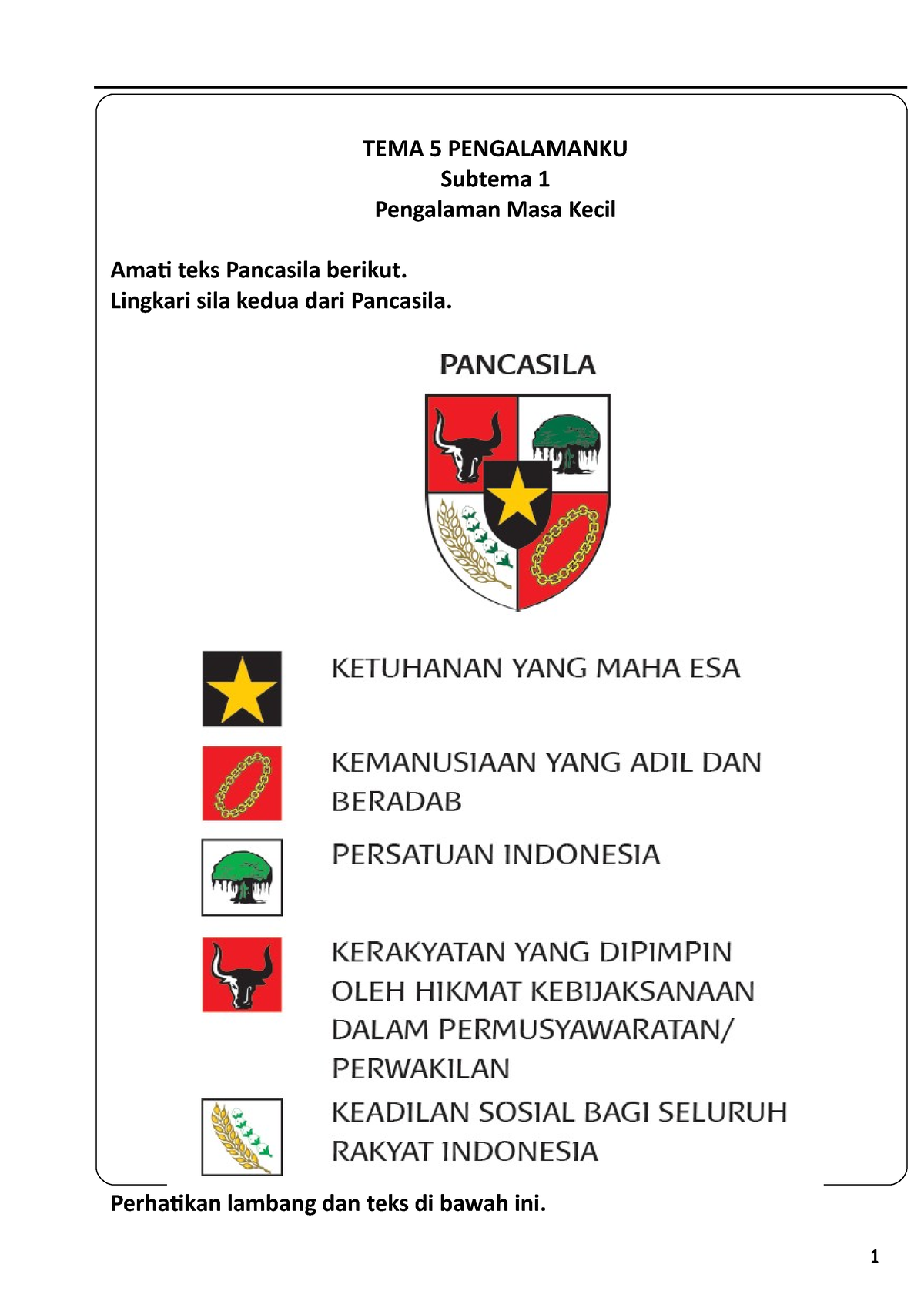 Kelas 1 Tema 5 Sub Tema 1 Revisi 2017 Tema 5 Pengalamankusubtema 1 Pengalaman Masa Kecil Amati 3747