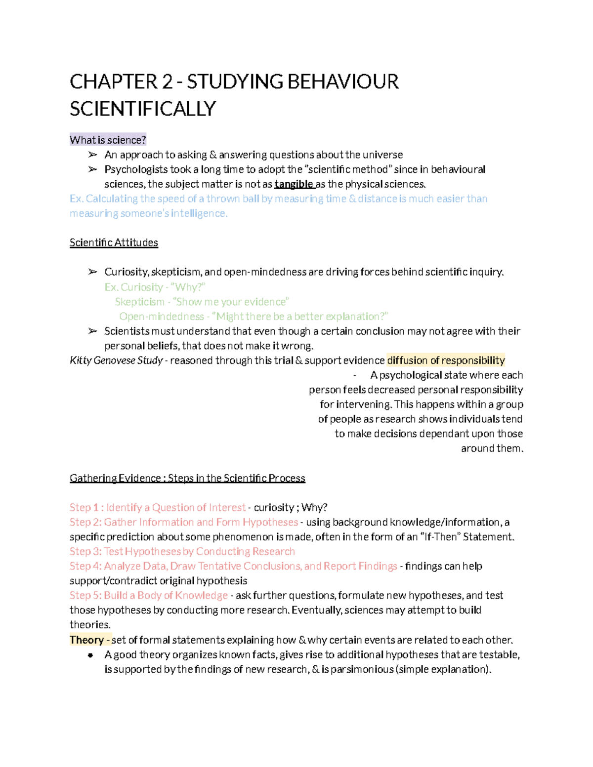 Chapter 2 Textbook Notes - PSYCH1000 - UWO - Studocu