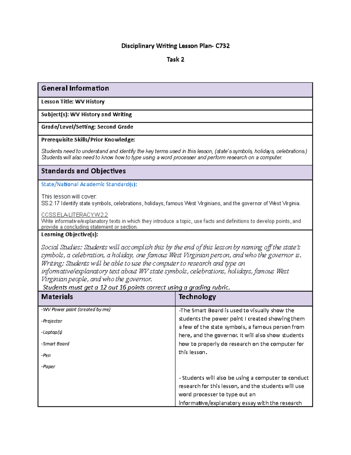 C732 Task 2 - This is an essay for task 2. - Disciplinary Writing ...